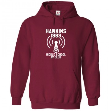Hawkins 1983 Middle School Wolf Unisex Kids and Adults Pullover Hoodie for Sci-Fi Stranger Fans									 									 									